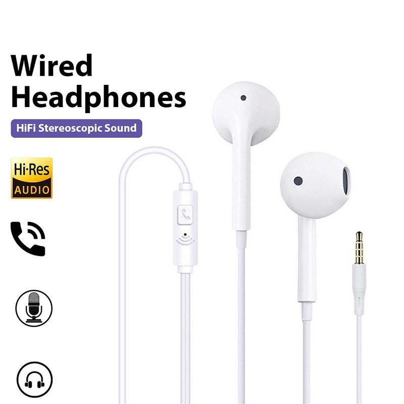 Wired Earphone Mic - Auricolare cablato da 3,5 mm Auricolare